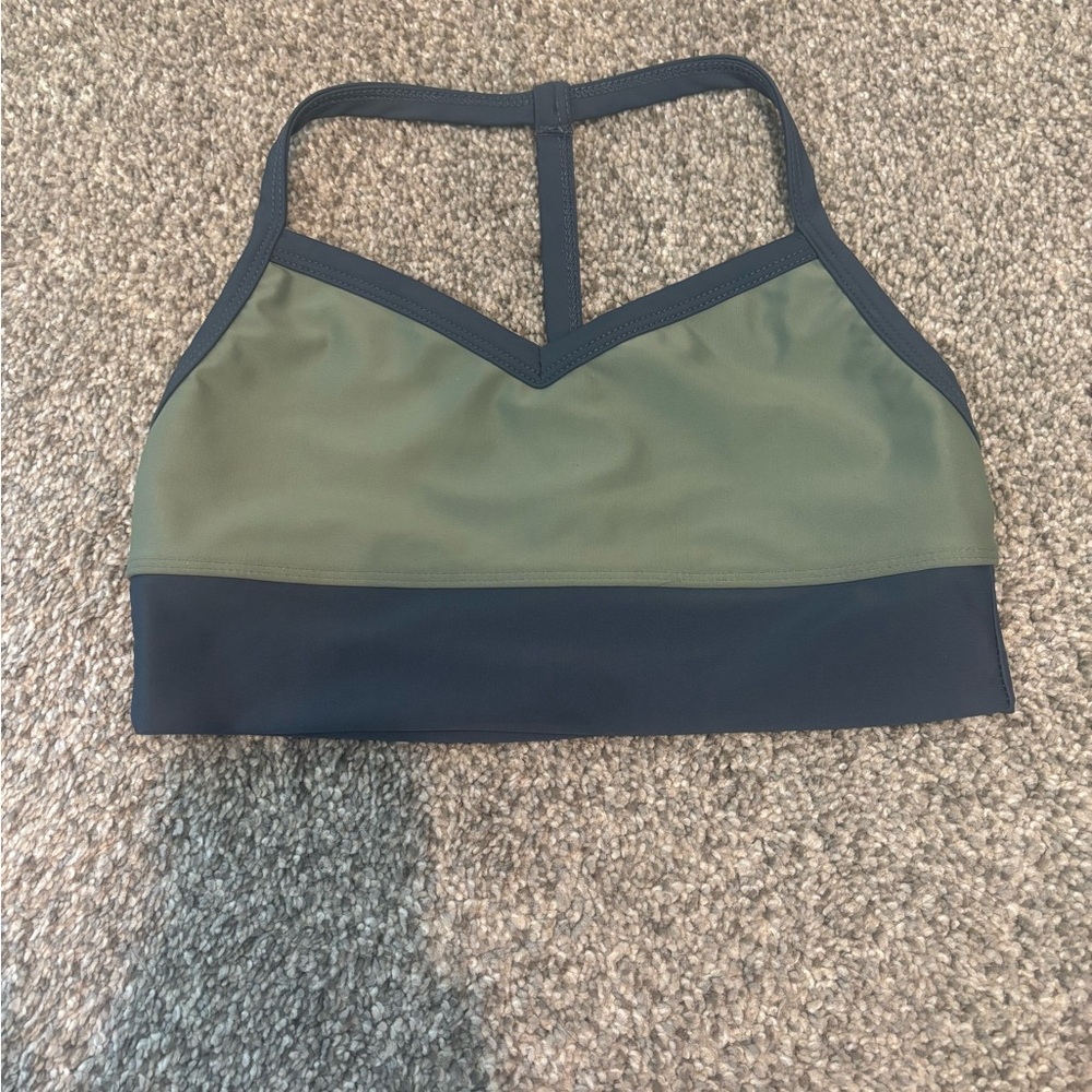 FIVE AXS Olive Green and navy Strappy Sports Bralette
